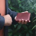 Kara Men's Wine Bifold Leather Wallet with Detachable Card Holder Men's Wallet