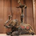 Bell Metal Elephant and Peacock Figurine