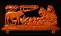 Cow and Lion Wooden Art