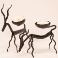 Wrought Iron Deer-Shaped Candle Holder
