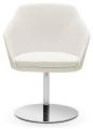 Polished Round White Plain modular cafe chair