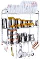 Stainless Steel SS202 Polished Silver Li Metro Steel stainless steel wall mounted kitchen rack