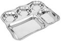 Stainless Steel Zigzag Vati 5 in 1 Compartment Plate