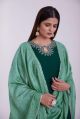 Ladies Viscose Green Hand Embroidery Kurti With Pant