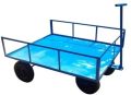 Mild Steel Polished Blue Easy Move manual hand trolley