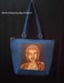Cotton Blue Ethnic Touch medium batik printed shopping bag