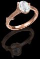 PRISHIL JEWELS Polished Round 14k rose gold oval cut diamond ring