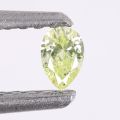 Polished natural loose real natural yellow green color pear diamond