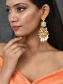 0524BMSH29-3459 Gold Plated Kundan Drop Earrings