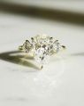 3CT Pear Cut Lab Created Diamond Engagement Ring