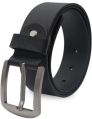 kara classic pin buckle formal black leather belt