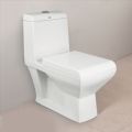 Ceramic White Floor Mounted Toilet Seat Commode