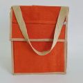 Ractangular 100 Jute Plain orange jute shopping bag
