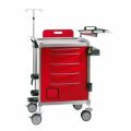 Welltrust Surgical & Ortho Aids ABS Rectangular Red Silver Hospital medical trolley