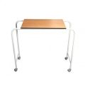Aluminum Polished Rectangular Over Bed Table Sunmica Top