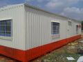 Paint Coating Rectangular White & Orange mild steel portable office side cabin