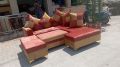 7 Seater Wooden L Shape Sofa Set with Lounger