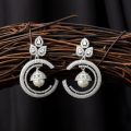 925 Sterling Silver Midnight Sparkle Hoops Earring