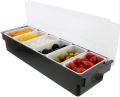 YUAAN Plastic Rectengular 6 compartment condiment tray