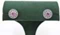 Luscious Ruby Silver Plated Stud Earrings