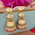 Multicolor meenakari jhumka earrings