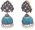 Multicolor polki jhumka earrings