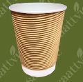 Brown Saattvic hot tea ripple paper cup