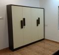 Black & White Double Door Hinged Door Plain 4 door modular wooden wardrobe