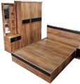Polished Plain Brown And Black Sheesham Wood Bedroom Furniture Set