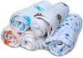 Flannel Muslin Fabric Multicolor Printed baby receiving blanket