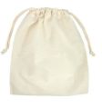 Cream Plain cotton drawstring bag