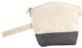 Creamy Grey Plain Singhal Bags canvas pouch bag