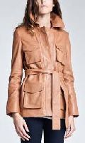 Womens Leather Overcoat