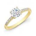 Diamond 14k Solid Gold Engagement Ring