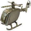 Helicopter Metal Office Table Clock Silver  for Car Dash Board