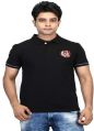 Nalini Solid's Men's Polo Neck Black Colour T-Shirt