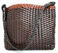 Womens Leather Hand Woven Tote Bag