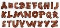 Polished Brown Printed wooden alphabet letters