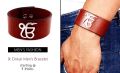Buy Wide Leather Ik Onkar Mens Bracelet only at Rs. 3500