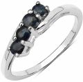 Black Sapphire Gemstone Ring With 925 Sterling Silver