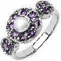 Pearl  Amethyst Gemstone Ring With 925 Sterling Silver