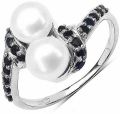 Pearl  Sapphire Gemstone Ring With 925 Sterling Silver