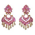 Meenakari Single Color double layer Jhumka earrings
