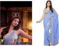 Glamorous Daisy Shah Sushila Bollywood Replica Grey Border Sarees