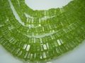 High Quality Peridot Faceted Heishi Cut Flat Square Shaped Beads