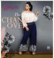 Ladies Embroidered Blue Palazzo Pant