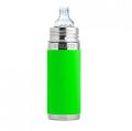 Kiki 9oz Green Sleeve Vaccum Insulated Sippy Cup Feeding Bottle