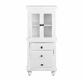 Display Cabinet with 3 Drawers: White