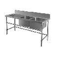 Stainless Steel Two Sink Kitchen Unit