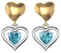 Swarovski Crystal Heart Shape Silver Dangle Earring